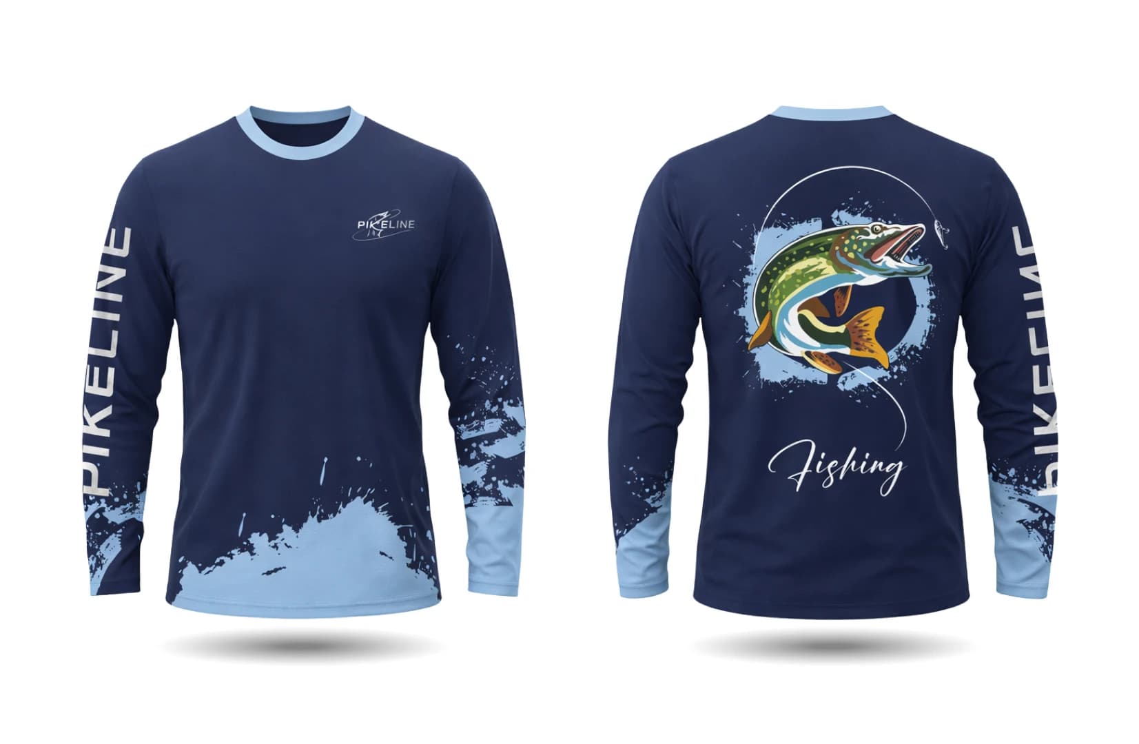 Strike Blue longsleeve — front and back
